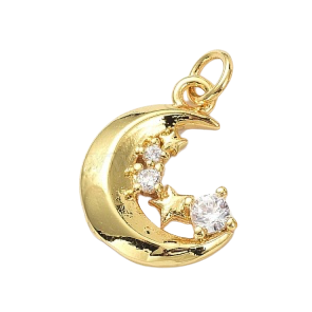 Crecent Moon w/ Stars CZ