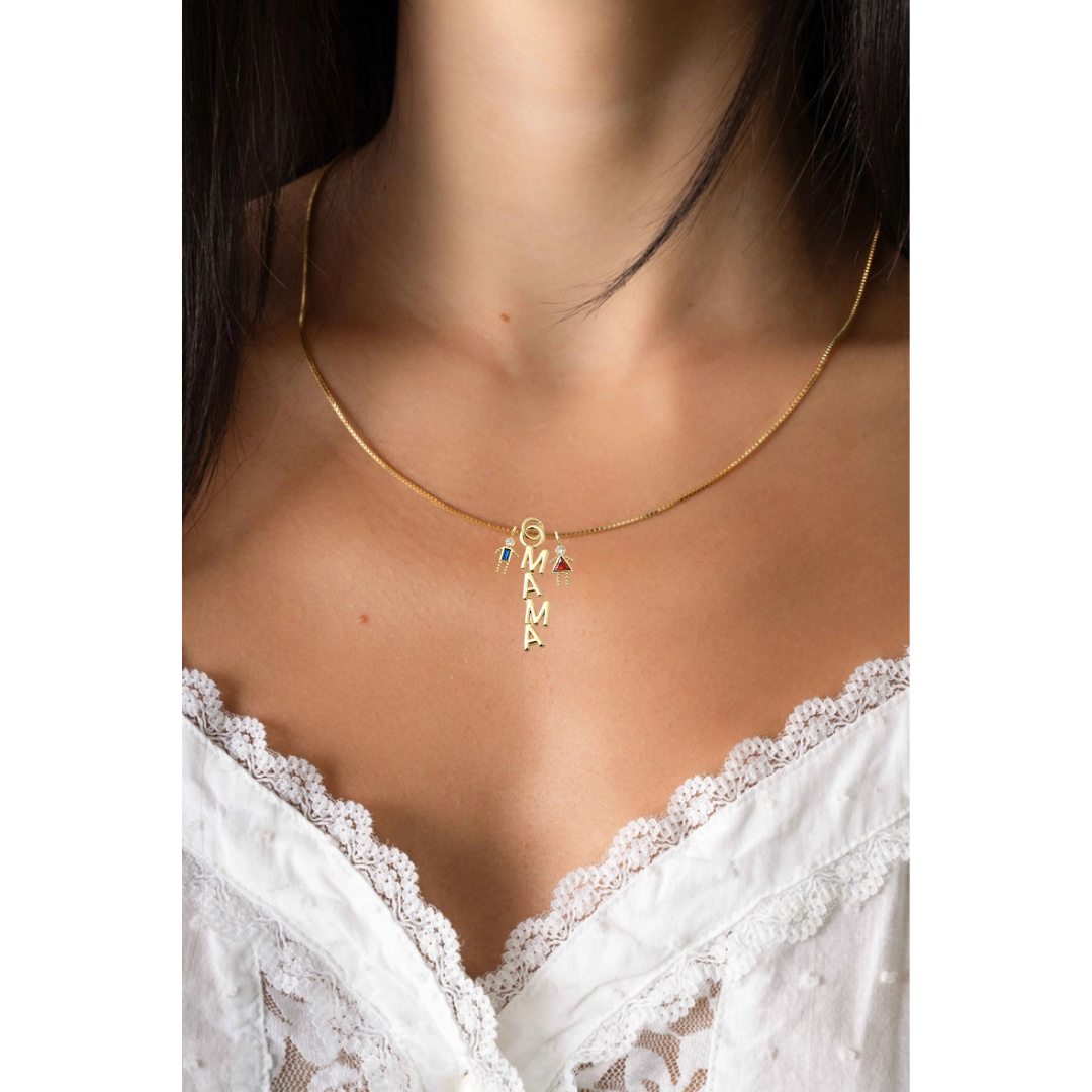 Mama Birthstone Necklace