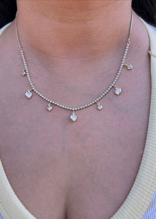 Heart Tennis Necklace