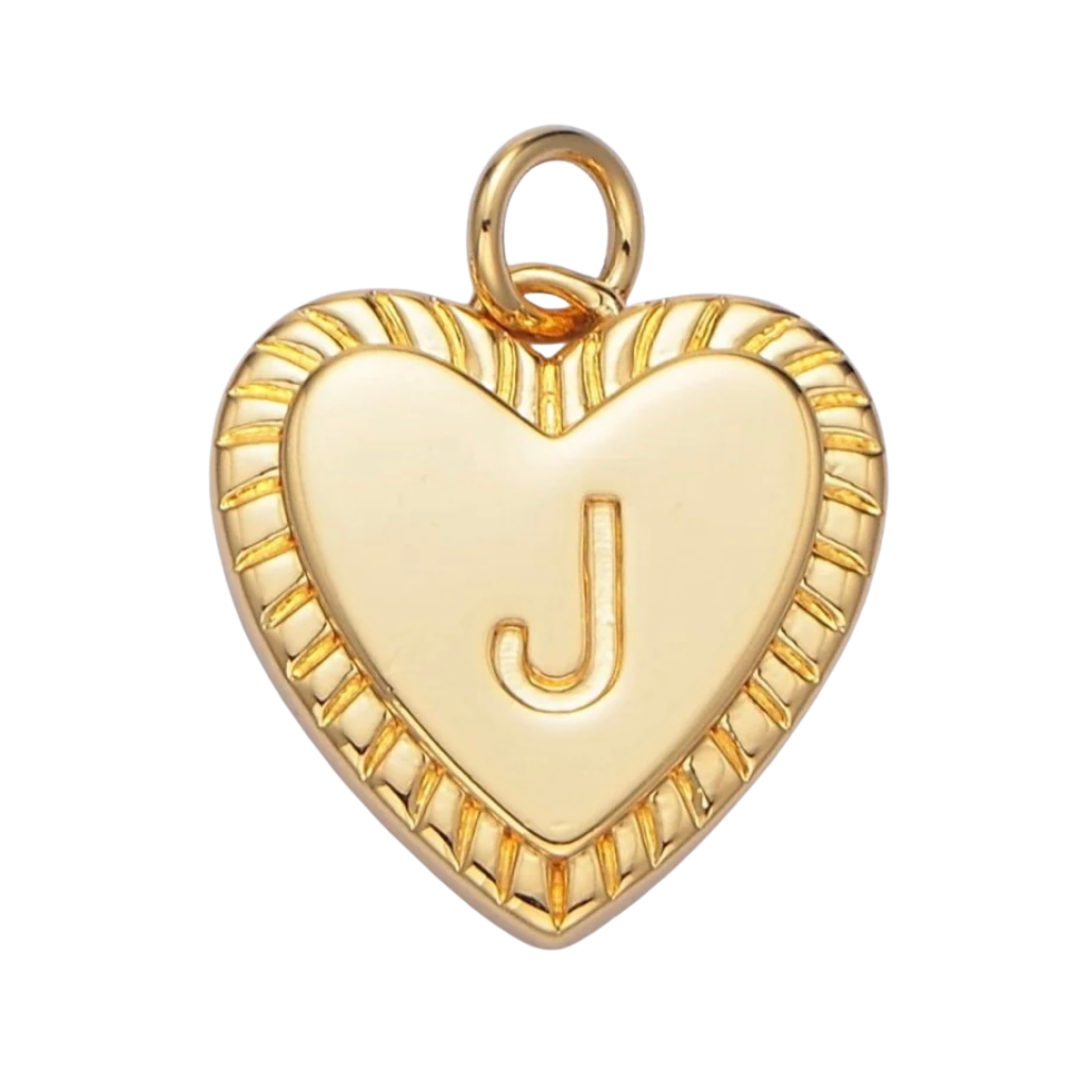 Heart Initial - J