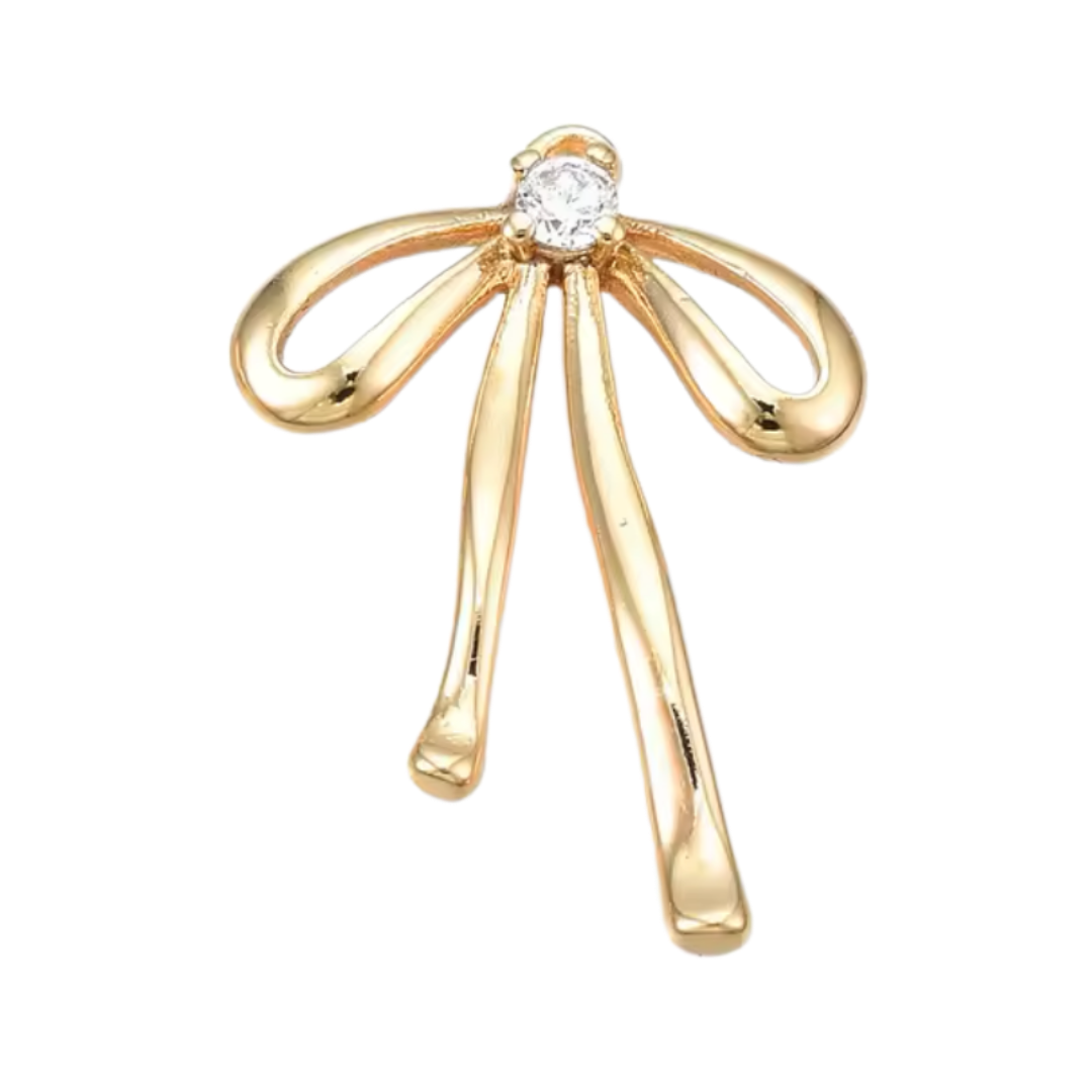 Gold Bow w/ CZ