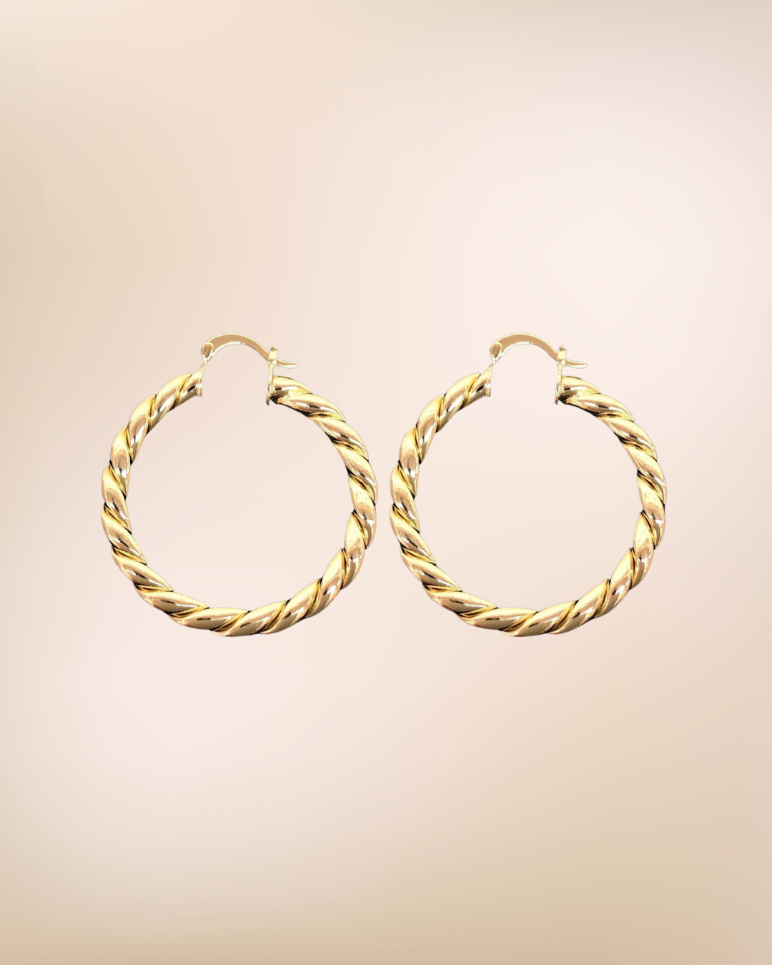 Twisted Chunky Golden Hoops