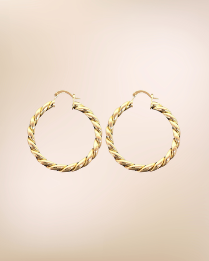 Twisted Chunky Golden Hoops